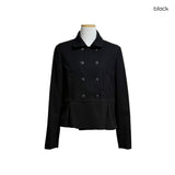 (2color) ペプラムダブルブレスティドツイルショートジャケット