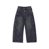 TopBasics Work Washed Barrel Leg Denim Pants