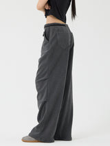 Chin Non-Obi Low-Rise Pants, Charcoal