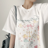 3st Digital Printed Short Sleeve T-Shirt #TeddyBear #Ballerina #Ribbon