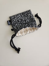 terazzo flat string pouch bag - black S