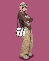 zebra banding pants - yellow