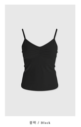 Heather Shirred Cotton Sleeveless Top / 4 Colors