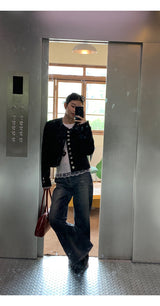 Unique Burton Round Quilting Tweed Jacket