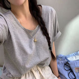 [BELLIDE MADE] ロールアップUネックショートスリーブドtシャツ