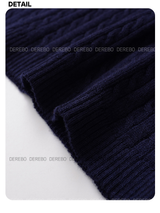 wool button twist embroidered long-sleeved knitwear