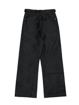 [unisex] サイドバックルレザーワイドパンツ