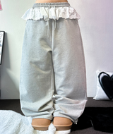 LACE PONT🎀WIDE LONG PANTS 💕🩶🖤3COLOR