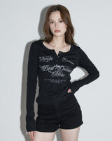 BDM Henley Neck Long Sleeve Black