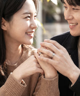 NR-305 Minimal Curve Line Couple Ring