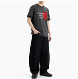 エッセンシャルスタンダード半袖リンガーTシャツ レッドハートチャコール
