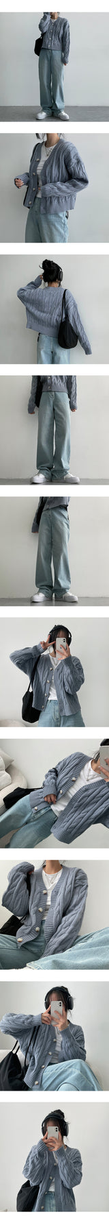 [Planning!] Jit Twisted V-Neck Knit Cardigan (8 colors)