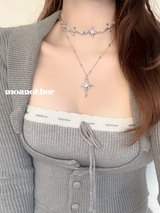 [IVE Rei, IDLE Miyeon Pick!] ホワイトローズレイヤードネックレス