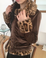 Rotel Leopard Fur Corduroy Jacket