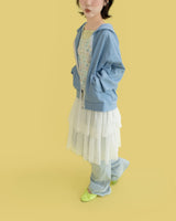 Flora hood zip up (blue)