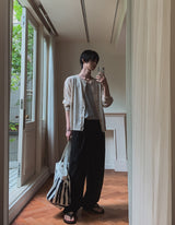 Soven Linen Two-Tuck Banding Pants