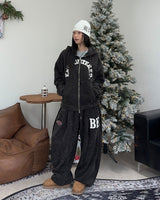 Ruth Velour Patch Hooded Zip-Up