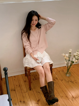 #Lace Tiered Mini Skirt (2color)