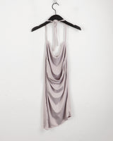 Chiter draped halter strap long tank top sleeveless
