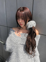 [Scrunchie Set] Nora オフショルダールーズニット
