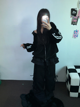 FLEECE PICKABLE❤RIBBON CANCAN BOOTSCUT WIDE 2 STYTLE PANTS🖤🩶🤎💛5COLOR