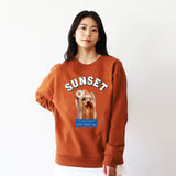 600D-026 SUNSET DOG LAYERED SWEAT SHIRTS