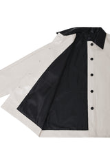 Eco Leather Half Jacket (Ivory)
