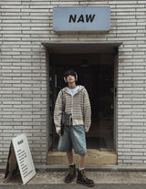 フィールドストライプマッシュウォーマーフード (3 color)