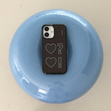 Polka Dot Heart Brown Epoxy Bumper Case 
