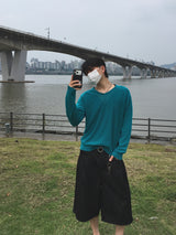 コーデュロイピンタックバミューダパンツ(black)