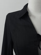 western ribbon crinkle shirt (2color)