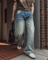 Exing Fading Washing Denim Pants