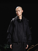 24AW バタフライタッチマチェーテカフマスクフーデッドショートスエードジャケット