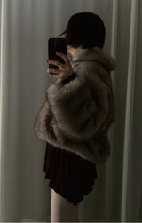 MODE COLLAR FUR JACKET