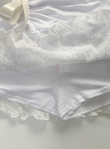 Guener Ribbon Lace Skirt (White)