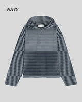 (UNISEX) マルチ ストライプ フード ロングスリーブ