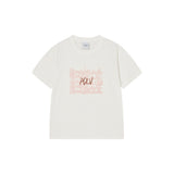 25SS オイルペイティンググラフィックウーマンショートスリーブTシャツ クリーム
