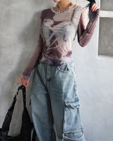 コルセットシースループリントTシャツ