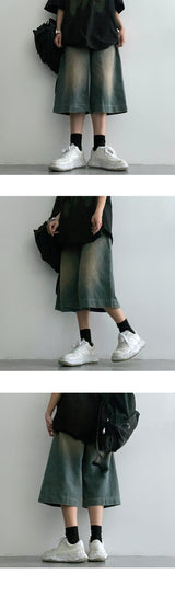 Duffel vintage washed Bermuda denim shorts