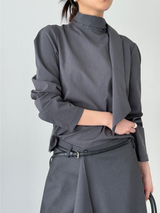 overlap button skirts (2color)