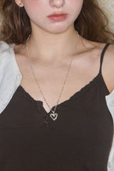 [925Silver] Melting heart necklace