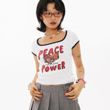 PEACE Crop T-shirt [2Color]