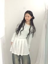 line and pleated dress