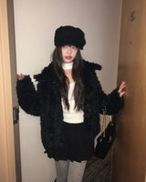 Reon Collar Quilted Fur Half Jacket