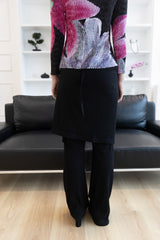[Sepia] Wrap skirt pants set - only skirt (Gray/Black)