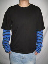 Stripe Layered Long Sleeve T-Shirt (3c)