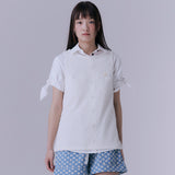 Boat neck boucle knit sleeveless (IVORY)