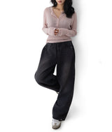 Nata Henley Neck Ribbed Knit Top