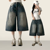 Kneb   Washing denim Bermuda shorts [Basic & Long]