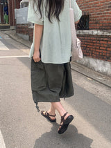[unisex] ガラキバンディングカーゴコットンバミューダパンツ